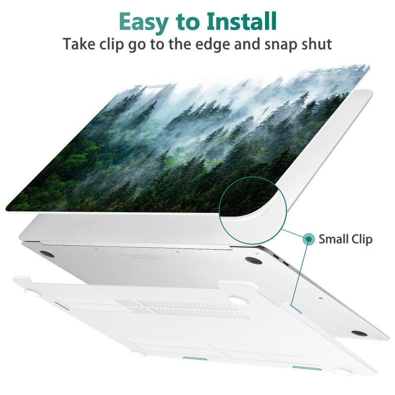 May Chen Compatible with New MacBook Air 13 inch Case 2021, 2020 2019 2018 Release Model: M1 A2337 A2179 A1932, Plastic Matte Hard Shell Case Cover for Mabook Air 13 inch with Retina Dispaly, Forest - Image 5